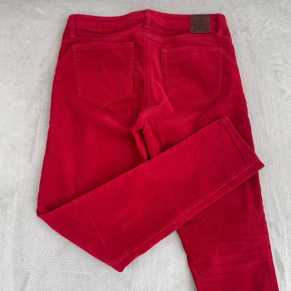 Ralph Lauren Corduroy Pants Women 10 (32x32) Red Preppy Designer